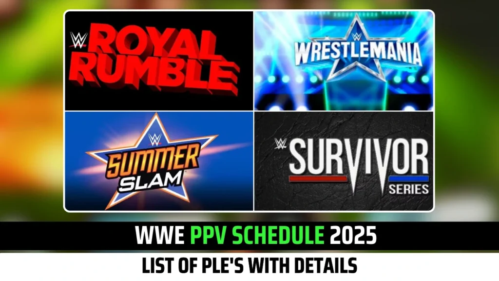 WWE PPV Schedule 2025 List of PLEs With Details