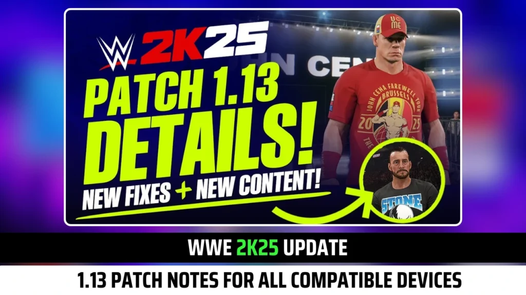 WWE 2K25 Update 1.13 Patch Notes for All Compatible Devices