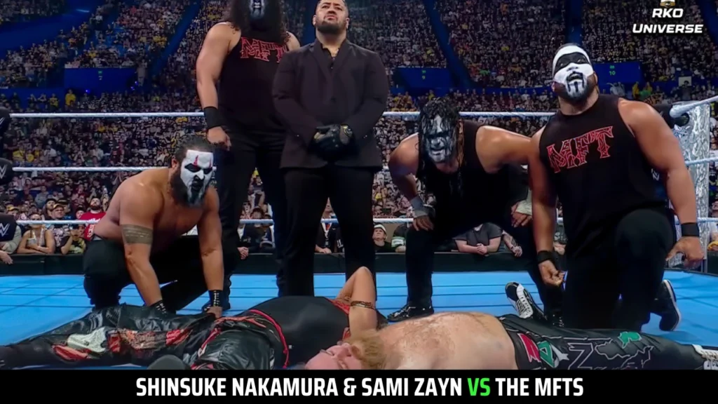 MFT after attacking Sami Zayn and Shinsuke Nakamura