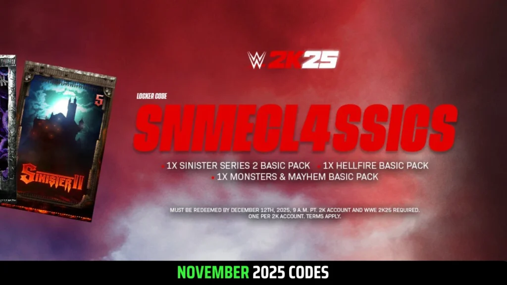 WWE 2K25 Locker Codes November 2025: List of Active & Expired Codes